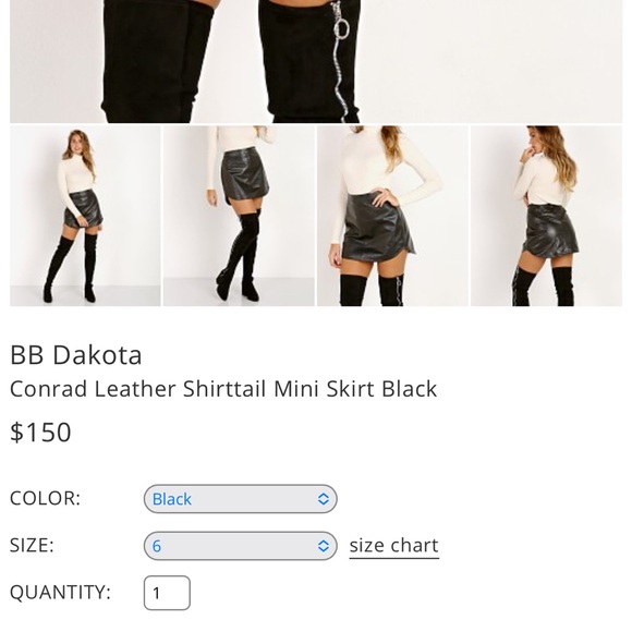 REVOLVE BB Dakota 100% leather skirt NWT!! - Picture 4 of 9